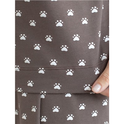 Свободная футболка с V-вырезом и цельнокроеным рукавом из 100% хлопка с принтом