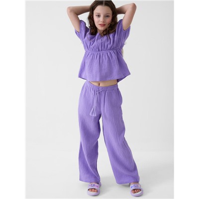 Комплект текстильный для девочек: блузка, брюки