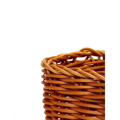 Корзина плетёная для хранения, 29×16×16 см, ручка h=17 см, пластиковая, коричневая