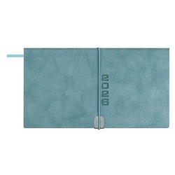 Еженедельник 2026 г. 95х175 мм 128 стр. 70396 "ТИВОЛИ ГЛОСС ГОЛУБОЙ" застежка-рез. Феникс