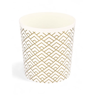 Кашпо для цветов «Золотое напыление», 1.6 л, d=14 см, h=15.5 см, белое, золотистое