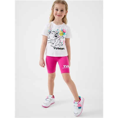 Брюки трикотажные для девочек (легинсы укороченные), 2 пары в комплекте