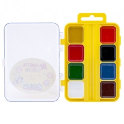 Краски акварельные медовые  8цв АМККМ08Е без кисти пласт.уп Каляка-Маляка