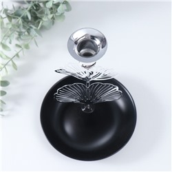 Металлический подсвечник на 1 свечу «Лист Гинкго», d=2 см, 15.5×15.5×24.5 см