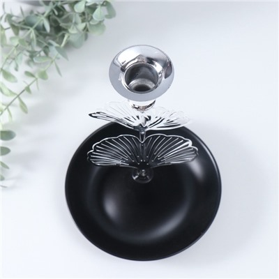 Металлический подсвечник на 1 свечу «Лист Гинкго», d=2 см, 15.5×15.5×24.5 см