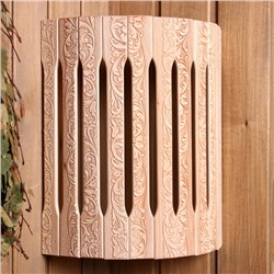 Абажур для бани и сауны «Русские узоры», липа, 31×27×11 см, настенный угловой, «Добропаровъ»