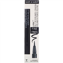 Wet n Wild, Подводка для глаз ProLine с фетровым кончиком, черная, 0,5 г (0,017 унции)