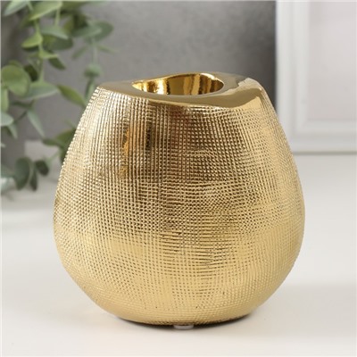 Подсвечник на 1 свечу «Глория», d=4 см, золото, 12.5×8×12 см