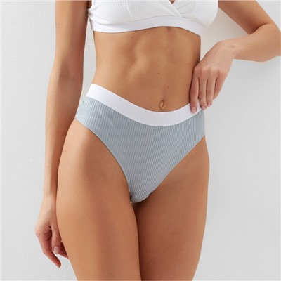 Трусы женские бразилиана MINAKU в рубчик, размер 40-42, серые