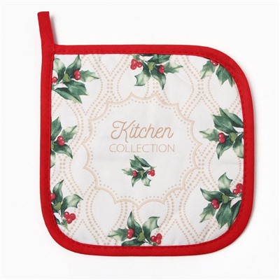 Прихватка «Этель» Christmas melody, саржа, 19×19 см, хлопок 100%, ватин 250 г/м²