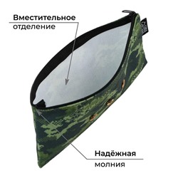 Пенал школьный, текстиль, плоский, 21×10 см «Камуфляж»