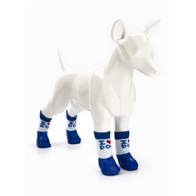 Носки «Я люблю», размер S, 4×5 см, с прорезиненной подошвой, синие