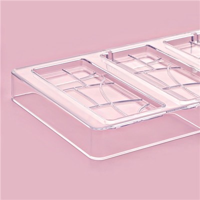 Форма для шоколада KONFINETTA «Плитка», 28×14 см, 4 ячейки 11.7×4.8×0.7 см, прозрачная