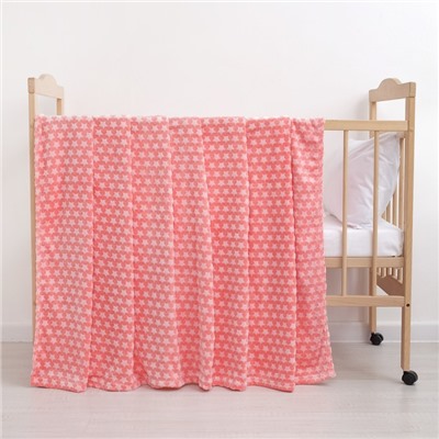 Плед «Звездочки» цвет розовый 160×200 см, пл. 210 г/м², 100% п/э