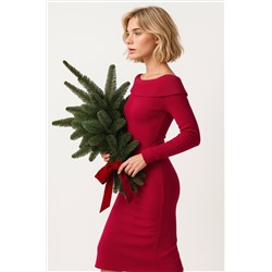 Женское вязаное платье с открытыми плечами Happyfox