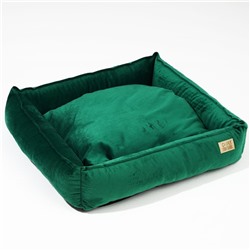 Лежанка для кошек и собак велюровая Pet Lab, 55×50×15 см, изумрудная