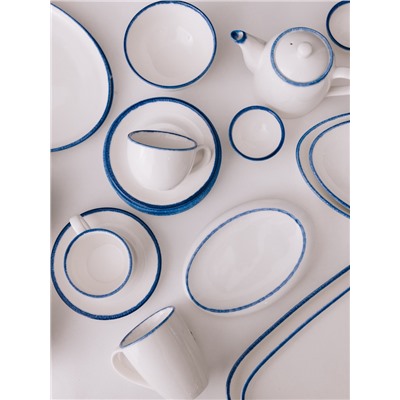 Бульонница с блюдцем Magistro Blue Lagoon, 300 мл, фарфор, белая