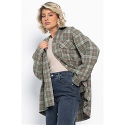 Пальто-рубашка Хармони (зелено-коричневая) Б15040-5М