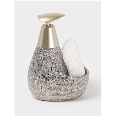 Дозатор для моющего средства с подставкой для губки Доляна «Африка», 350 мл, серый