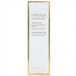 Missha, Super Aqua, очищающая пенка с экстрактом секрета улитки для восстановления клеток кожи, 100 мл (3,38 жидк. унции)