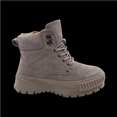 Ботинки из натуральной кожи на меху 88301-2 серые