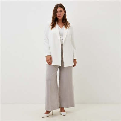 Пиджак женский с поясом MIST plus-size, размер 56, белый