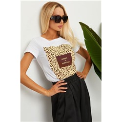 Футболка с леопардовым принтом ЛЕОWSP (Белый)