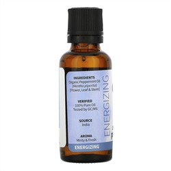 Garden of Life, 100% Organic & Pure, Essential Oils, Energizing, Peppermint, 1 fl oz (30 ml)