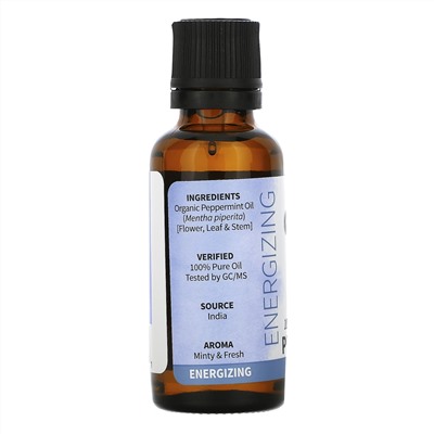 Garden of Life, 100% Organic & Pure, Essential Oils, Energizing, Peppermint, 1 fl oz (30 ml)