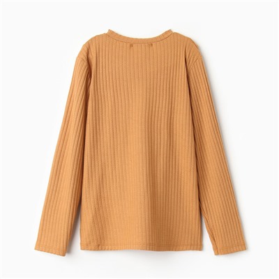 Лонгслив для девочки, цвет горчица, рост 152 см