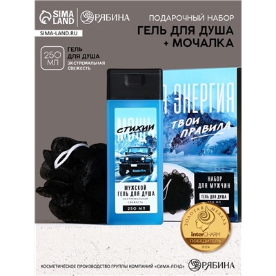 Подарочный набор «Твоя энергия», гель для душа 250 мл и мочалка для тела, Чистое счастье