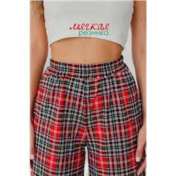 Брюки палаццо домашние широкие красная клетка НАТАЛИ, 1115493