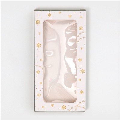 Коробка для шоколада новогодняя «Золотой шик», с окном, 17×8.5×1.5 см