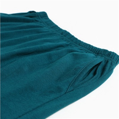 Пижама женская (футболка, шорты), принт изумрудная полоса, размер 48