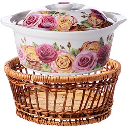 24790 Кастрюля (1л) фарфор в плет.подст МВ (х8)