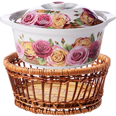 24790 Кастрюля (1л) фарфор в плет.подст МВ (х8)