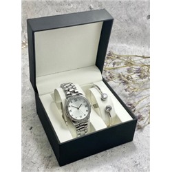 Подарочный набор для женщин часы, 2 браслета + коробка #22863155