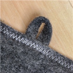 Коврик - сидушка для бани и сауны, 43×34 см, шерсть 30%, полиэфир 70%, тёмный, «Добропаровъ»