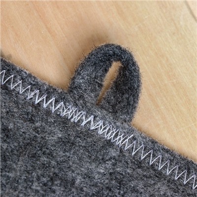 Коврик - сидушка для бани и сауны, 43×34 см, шерсть 30%, полиэфир 70%, тёмный, «Добропаровъ»