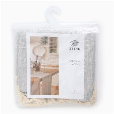 Дорожка на стол Этель серая 30×180 см, 100% п/э