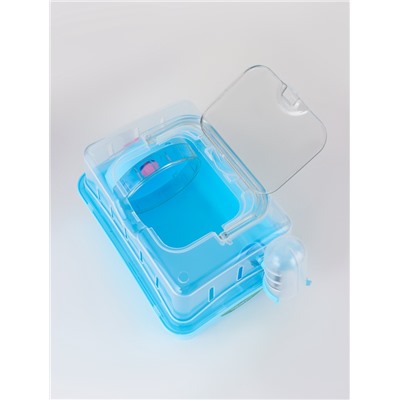 Клетка-переноска для грызунов, 23×17×16 см, бирюзовая