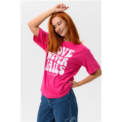 8506/1 Футболка женская оверсайз (Фуксия_лав)