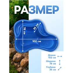 Пруд садовый пластиковый, 150 л, синий