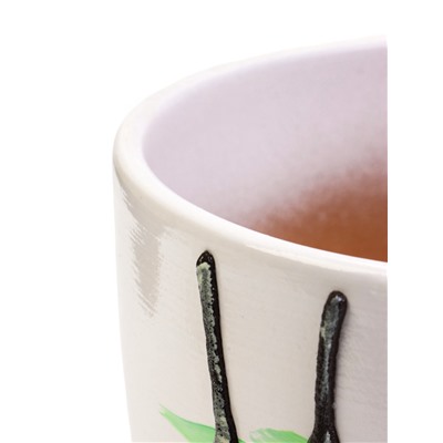 Горшок для цветов «Азия», 2.5 л, d=19 см, h=17 см, с поддоном, керамика, белый