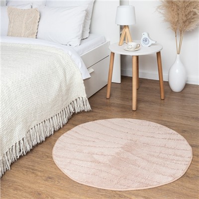 Ковер «Этель», Estetic, d=100 см, 70% хлопок, 30% п/э, 1500 г/м², бежевый