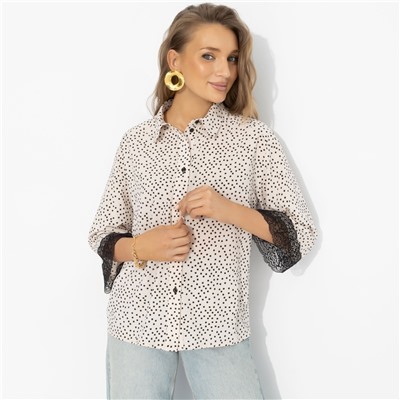 Рубашка комбинированная с кружевом, Работаю красиво (оригинал)