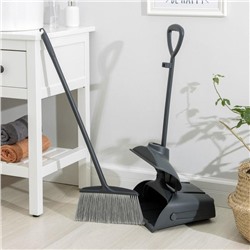 Щётка для пола, с совком-ловушкой, с крышкой, серая