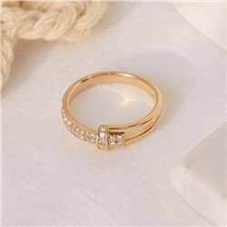 Кольцо 19 р коллекция "Xuping" покрытие позолота, вставка: фианиты, цвет: прозрачный, арт.101.325-19