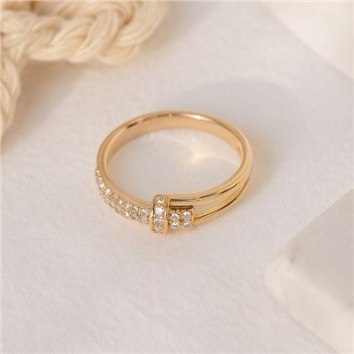 Кольцо 19 р коллекция "Xuping" покрытие позолота, вставка: фианиты, цвет: прозрачный, арт.101.325-19