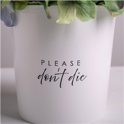 Кашпо для цветов «Please do not die», 1.6 л, 14×14 см